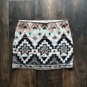 Express Aztec Festival Mini Skirt